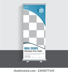 Real Estrte Roll Up Banner Design Template