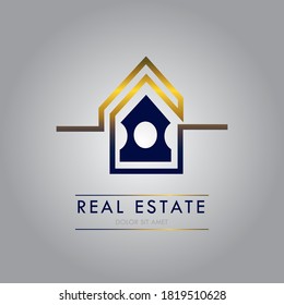 Real etate logo vector with gradations of color