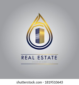 Real etate logo vector with gradations of color