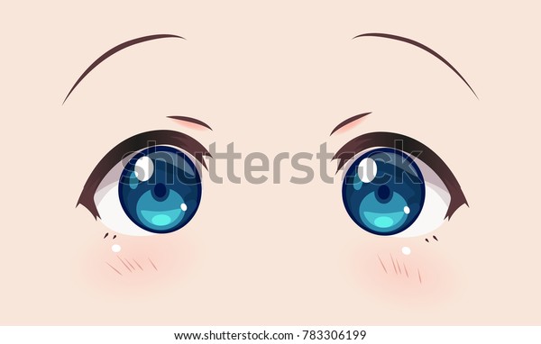 Real Eyes Anime Manga Girls Japanese Stock Vector Royalty Free