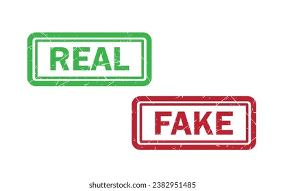 Real and fake stamp grunge vector