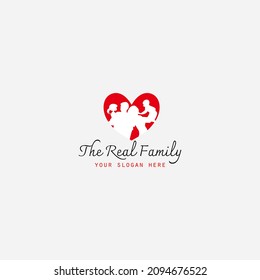 real family illustration logo design