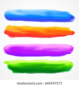 real four watercolor brush stroke set