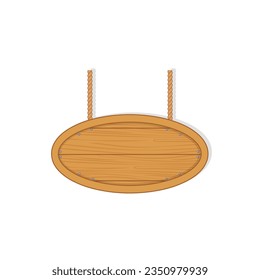 Verdadero cartel de madera en la plancha sobre un fondo blanco. Las tablas de madera vacías del viejo oeste. Placas de madera vacías con uñas para carteles o mensajes colgados en cadenas o cuerdas. Ilustración del vector, EPS 10.