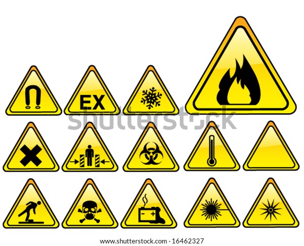 Real Hazards Safety Sign Part 14 Stock Vector (Royalty Free) 16462327