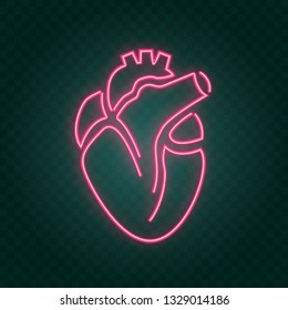 Real Heart Neon Sign, Illustration In Vector Format