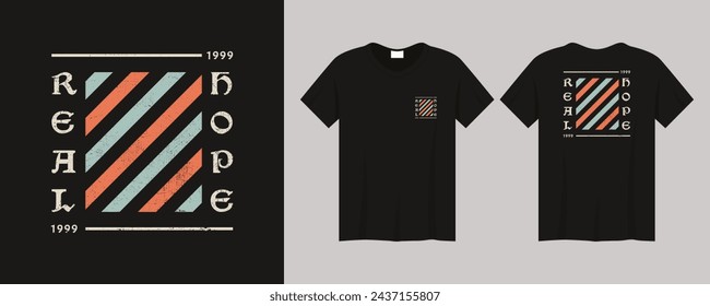 Tipografía Real Hope con diseño de elementos de rayas para estampados y prendas.