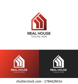 Real House Logo Design Vector Good for Real Estate, Building Company and Mortgage