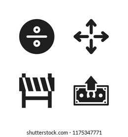 real icon. 4 real vector icons set. construction, division and money icons for web and design about real theme