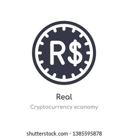 real icon. isolated real icon vector illustration from cryptocurrency economy collection. editable sing symbol can be use for web site and mobile app
