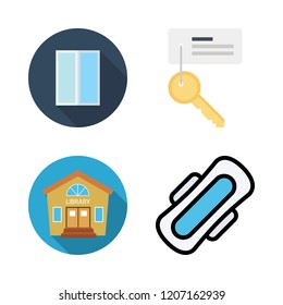 real icon set. vector set about entrances, house, key and compress icons set.