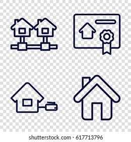 Real icons set. set of 4 real outline icons such as home