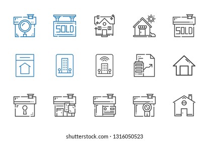 real icons set. Collection of real with home, house, real estate, hotel, sold. Editable and scalable icons.