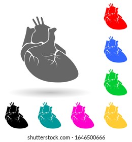imagen real del ícono de estilo multicolor del corazón humano. Glifo simple, vector plano de iconos de partes humanas para ui y ux, sitio web o aplicación móvil