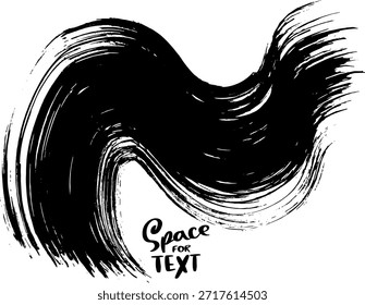 Echte Tinte handgezeichnete trockene Bürste Grunge Wave Stroke Textur