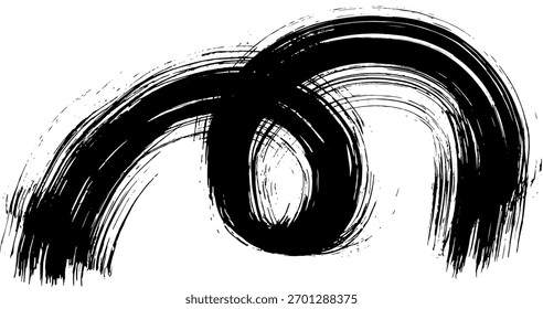 Real Ink Wave Dry Brush Grunge Stroke Illustration.