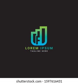 Real Invest logo template -F letter vector logo template concept. Economic finance investment sign. Business symbol