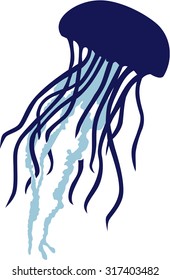 Real Jellyfish silhouette in two colors