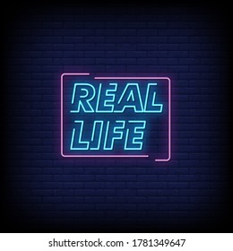 Real Life Neon Signs Style Text Vector