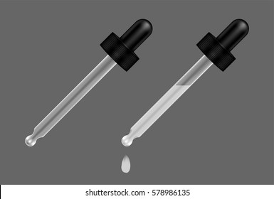 Real Liquid Glass Eye Dropper Vector