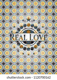 Real Love arabic emblem. Arabesque decoration.