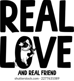 real love dog t shirt design