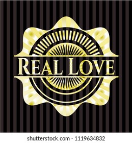 Real Love gold shiny badge