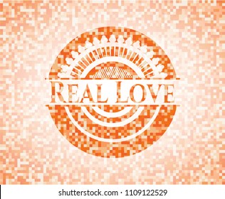 Real Love orange mosaic emblem