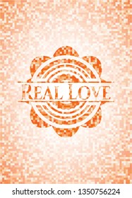Real Love orange mosaic emblem