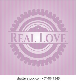 Real Love pink emblem. Vintage.