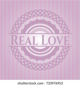 Real Love retro pink emblem