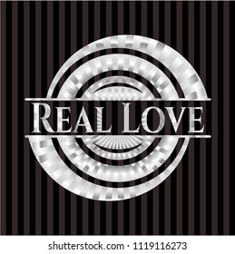 Real Love silvery emblem or badge