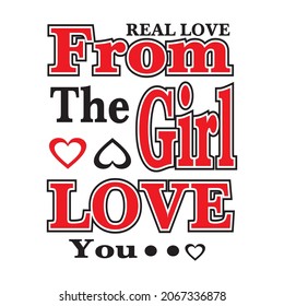 ilustración vectorial de amor real - editable - para camisa de chica
