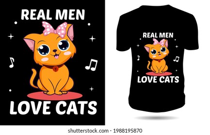 real men love cats tshirt design cat vector svg