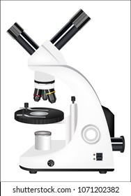 real microscope on a white background vector 