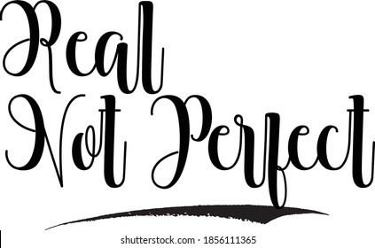 Real Not Perfect Handwritten Font Calligraphy Black Color Text on White Background