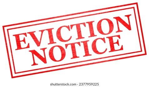 Real official stamp with eviction notice. Vector illustration of an official red rectangular stamp with bold EVICTION NOTICE inscription, ideal for legal or property related content.