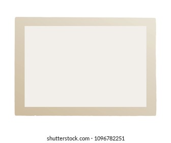 Real one brown frame of old photography. Vintage irregular edge. Place for your photo. Isolated on a white background. Vector Eps 10.