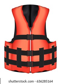 real orange life vest jacket vector on a white background