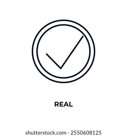 real  outline icon. Linear vector from cryptocurrency concept. Thin line real  icon isolated on white background