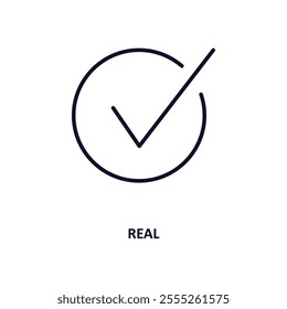real outline icon.  Thin line icon from cryptocurrency collection. Editable vector isolated on white background