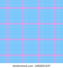 Real plaid pattern fabric, poster tartan check textile. Attire background vector texture seamless in cyan and light colors palette.