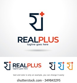 Real Plus Logo Template Design Vector
