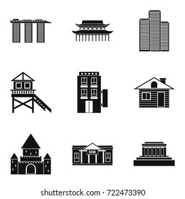 Real property icons set. Simple set of 9 real property vector icons for web isolated on white background