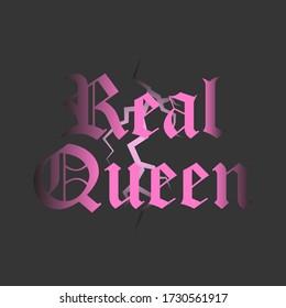 REAL QUEN VECTOR, SLOGAN PRINT TEXT