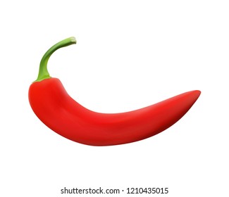 Real red chili fruit with vector illustration. Design for culinary products, seasoning packages, recipe websites, cooking books etc