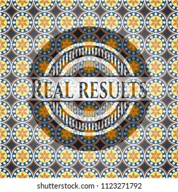 Real results arabesque emblem background. arabic decoration.