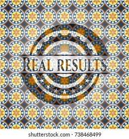 Real results arabesque style emblem. arabic decoration.