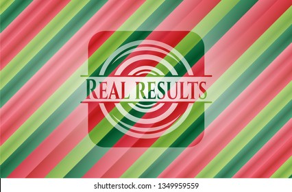 Real results christmas colors style badge.