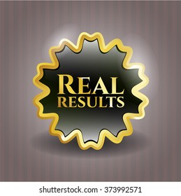 Real results gold shiny emblem